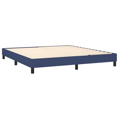 vidaXL Sommier à lattes de lit avec matelas Bleu 180x200 cm Tissu