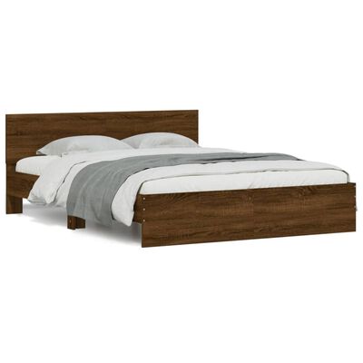 vidaXL Cadre de lit sans matelas chêne marron 140x200 cm