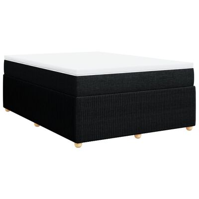 vidaXL Sommier à lattes de lit avec matelas Noir 140x190 cm Tissu