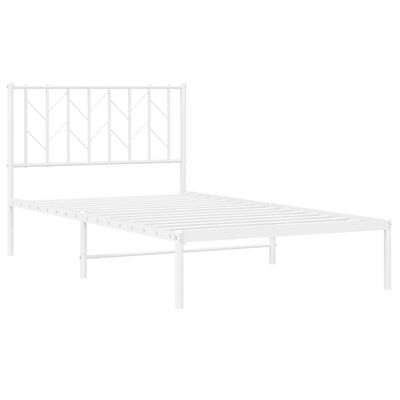 vidaXL Cadre de lit métal sans matelas et tête de lit blanc 100x200 cm