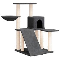 vidaXL Arbre à chat avec griffoirs en sisal Gris foncé 82 cm