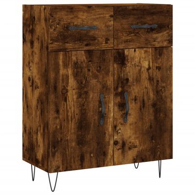 vidaXL Buffet haut Chêne fumé 69,5x34x180 cm Bois d'ingénierie