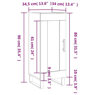 vidaXL Buffet blanc 34,5x34x90 cm bois d'ingénierie