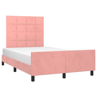 vidaXL Cadre de lit sans matelas rose 120x200 cm velours