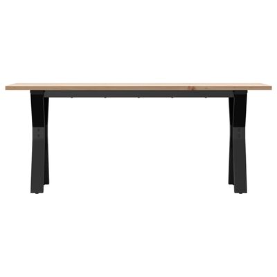 vidaXL Table basse cadre en Y 110x40x45 cm bois de pin massif et fonte