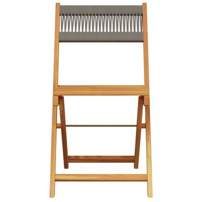 vidaXL Ensemble de bistro 3 pcs gris polypropylène et bois massif