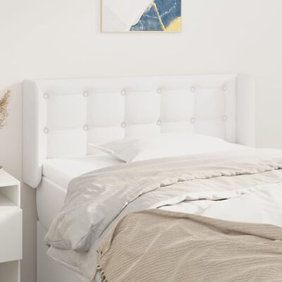 vidaXL Tête de lit avec oreilles Blanc 103x16x78/88 cm Similicuir