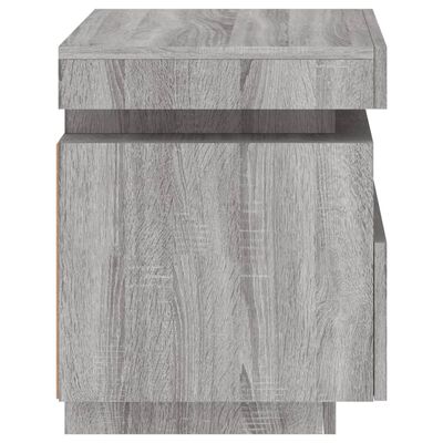 vidaXL Armoire de chevet avec lumières LED sonoma gris 40x39x48,5 cm