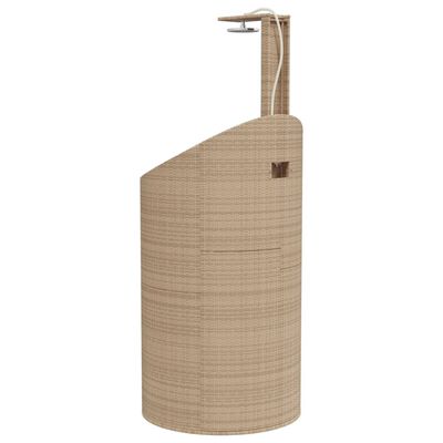 vidaXL Douche d'extérieur beige 100x100x241,5cm poly rotin bois acacia