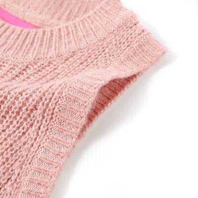 Gilet pull-over tricoté pour enfants rose clair 140