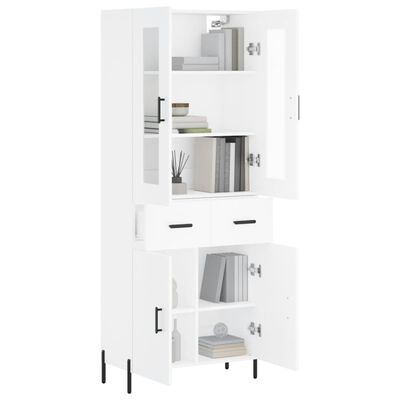 vidaXL Buffet haut Blanc 69,5x34x180 cm Bois d'ingénierie