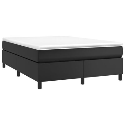 vidaXL Sommier à lattes de lit avec matelas Noir 140x190 cm Similicuir