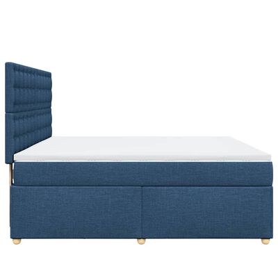 vidaXL Sommier à lattes de lit avec matelas Bleu 180x200 cm Tissu