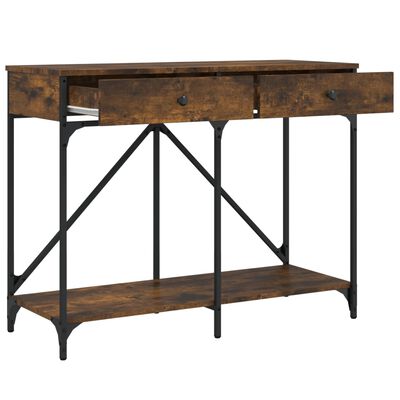 vidaXL Table console chêne fumé 100x39x78,5 cm bois d'ingénierie