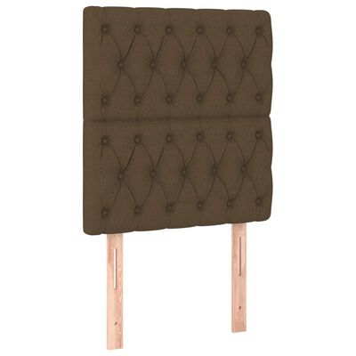 vidaXL Cadre de lit avec tête de lit marron foncé 80x200 cm Tissu