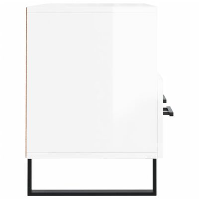 vidaXL Meuble TV Blanc brillant 102x36x50 cm Bois d'ingénierie