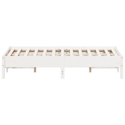 vidaXL Cadre de lit sans matelas blanc 140x190 cm bois de pin massif