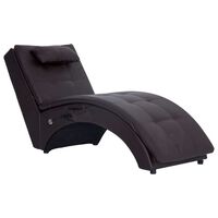 vidaXL Chaise longue de massage avec oreiller Marron Similicuir