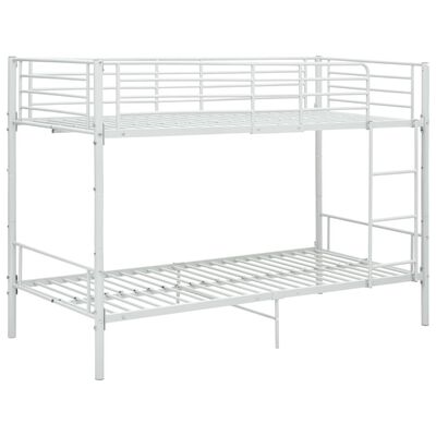 vidaXL Lit superposé sans matelas blanc métal 90x200 cm