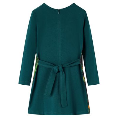 Robe pour enfants à manches longues vert foncé 128