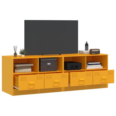 vidaXL Meubles TV 2 pcs jaune moutarde 67x39x44 cm acier