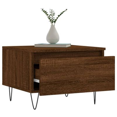 vidaXL Tables basses 2 pcs chêne marron 50x46x35 cm bois d'ingénierie