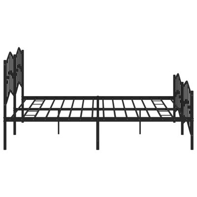 vidaXL Cadre de lit métal sans matelas avec pied de lit noir 193x203cm