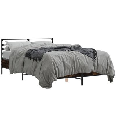 vidaXL Cadre de lit sans matelas chêne fumé 140x200 cm