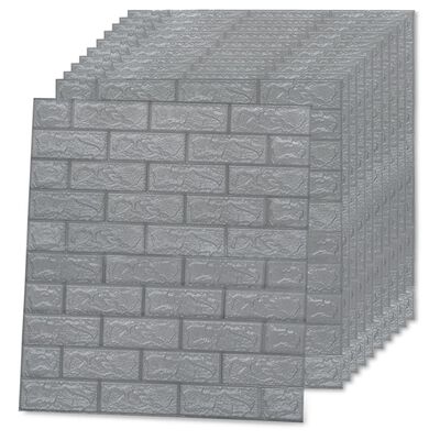 vidaXL Papier peint 3D autoadhésif Briques 40 pcs Anthracite