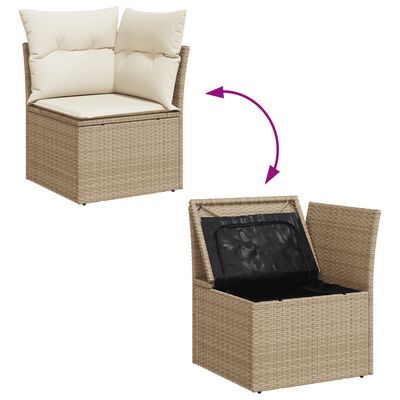 vidaXL Salon de jardin avec coussins 7 pcs beige résine tressée