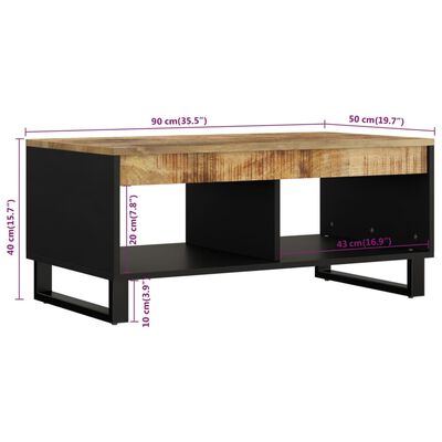 vidaXL Table basse 90x50x40 cm bois de manguier massif