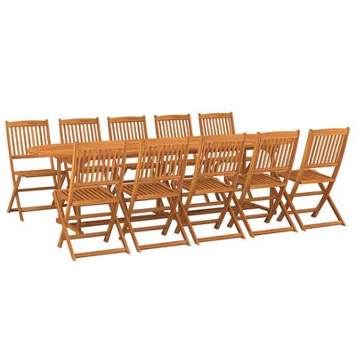 vidaXL Ensemble à manger de jardin 11 pcs 280x90x75 cm bois d'acacia