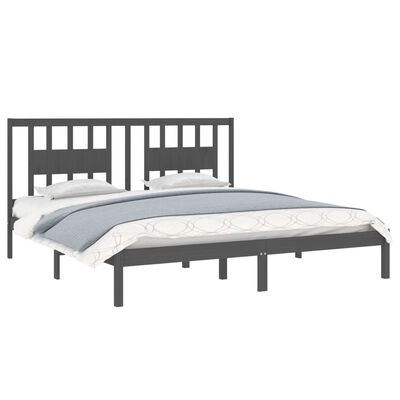 vidaXL Cadre de lit sans matelas gris bois massif 200x200 cm