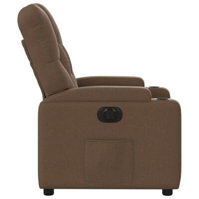 vidaXL Fauteuil inclinable électrique Marron Tissu