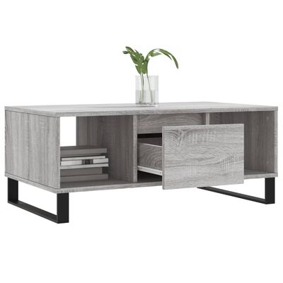 vidaXL Table basse Sonoma gris 90x50x36,5 cm Bois d'ingénierie