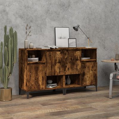 vidaXL Buffets 2 pcs chêne fumé 60x35x70 cm bois d'ingénierie