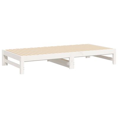 vidaXL Lit coulissant Blanc 2x(75x190) cm Bois de pin massif