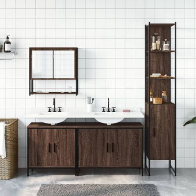 vidaXL Ensemble de meubles de salle de bain 4 pcs Chêne marron