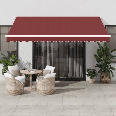 vidaXL Auvent rétractable automatique bordeaux 400x300 cm