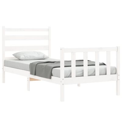 vidaXL Cadre de lit sans matelas blanc 90x200 cm bois de pin massif