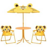 vidaXL Jeu de bistro avec parasol pour enfants 3 pcs Jaune