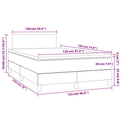 vidaXL Sommier à lattes de lit avec matelas bleu 120x190 cm tissu