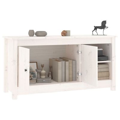 vidaXL Meuble TV Blanc 103x36,5x52 cm Bois de pin massif