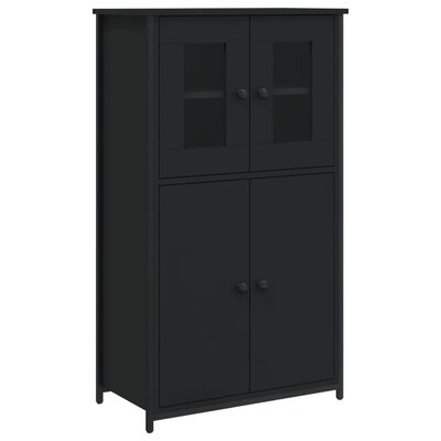 vidaXL Buffet haut noir 62x32x106,5 cm bois d'ingénierie