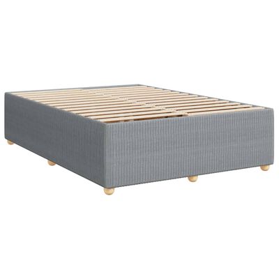 vidaXL Sommier à lattes de lit avec matelas Gris clair 140x200cm Tissu