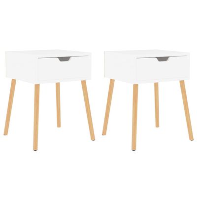 vidaXL Tables de chevet 2 pcs Blanc brillant Bois d'ingénierie