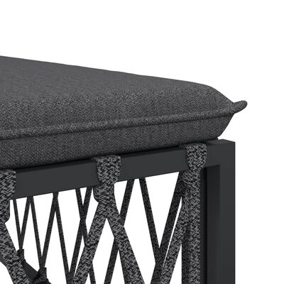 vidaXL Salon de jardin avec coussins 6 pcs anthracite acier