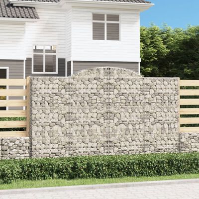 vidaXL Paniers à gabions arqués 12 pcs 300x50x180/200 cm fer galvanisé