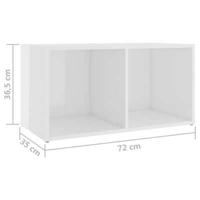 vidaXL Meubles TV 2 pcs Blanc brillant 72x35x36,5 cm Bois d'ingénierie