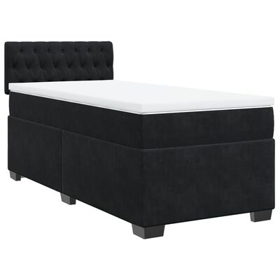 vidaXL Sommier à lattes de lit avec matelas Noir 90x190 cm Velours